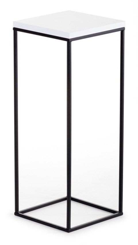 Kwietnik stojący 60 cm BasicLoft biały Wykonany z metalu oraz z płyty MDF w kolorze białym, praktyczny i elegancki stojak na kwi