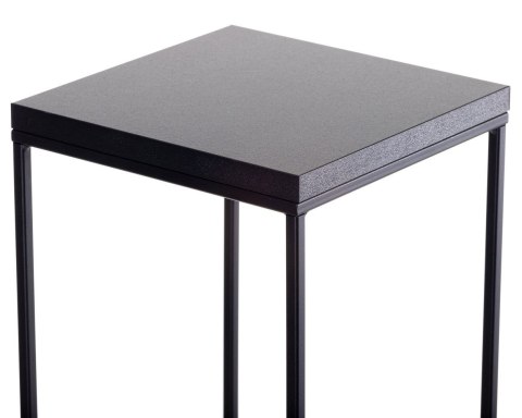 Kwietnik stojący 60 cm BasicLoft czarny Wykonany z metalu oraz blatu z płyty MDF w kolorze czarnym, praktyczny i elegancki stoja