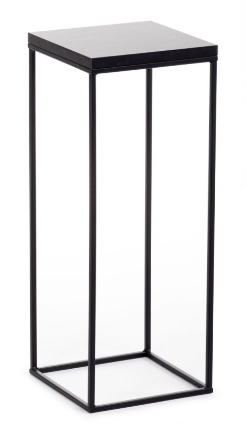 Kwietnik stojący 60 cm BasicLoft czarny Wykonany z metalu oraz blatu z płyty MDF w kolorze czarnym, praktyczny i elegancki stoja