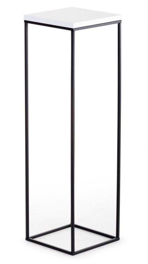 Kwietnik stojący 80 cm BasicLoft biały Wykonany z metalu oraz z płyty MDF w kolorze białym, praktyczny i elegancki stojak na kwi