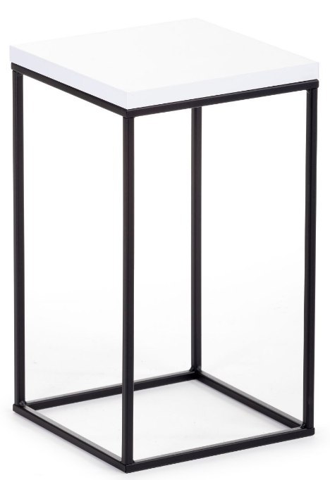 Kwietnik stojący 80 cm BasicLoft biały Wykonany z metalu oraz z płyty MDF w kolorze białym, praktyczny i elegancki stojak na kwi