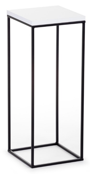 Kwietnik stojący 80 cm BasicLoft biały Wykonany z metalu oraz z płyty MDF w kolorze białym, praktyczny i elegancki stojak na kwi