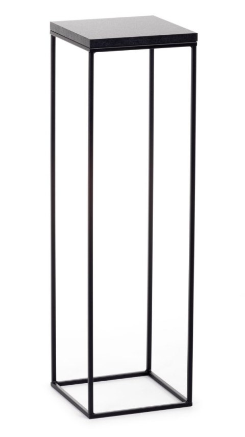 Kwietnik stojący 80 cm BasicLoft czarny Wykonany z metalu oraz blatu z płyty MDF w kolorze czarnym, praktyczny i elegancki stoja