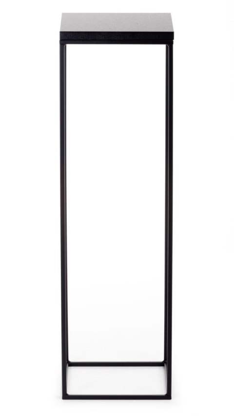Kwietnik stojący 80 cm BasicLoft czarny Wykonany z metalu oraz blatu z płyty MDF w kolorze czarnym, praktyczny i elegancki stoja