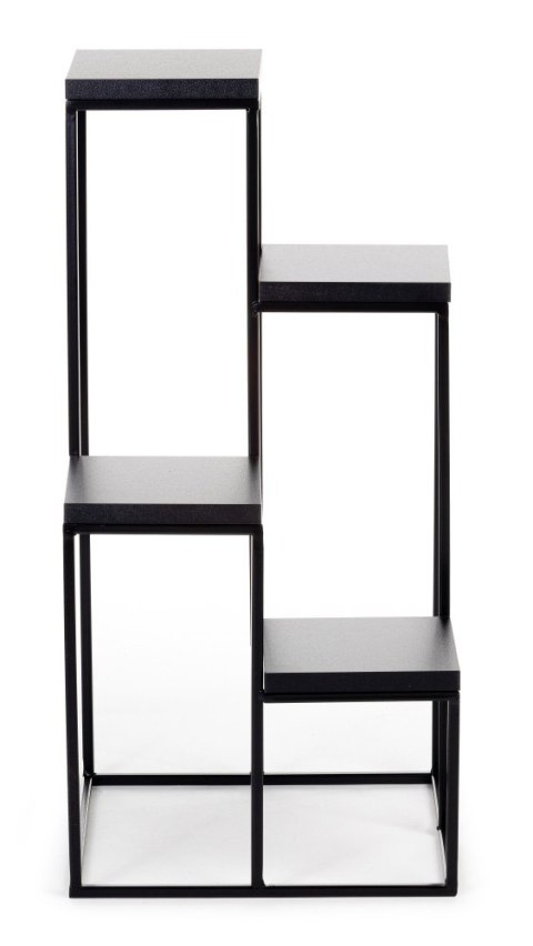 Kwietnik stojący KASKADA blat czarny Wykonany z metalu oraz płyty MDF w kolorze czarnym, solidny i modny stojak na kwiaty w styl