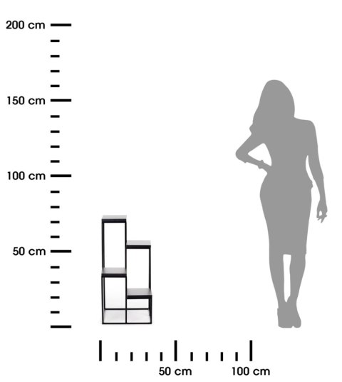 Kwietnik stojący KASKADA blat czarny Wykonany z metalu oraz płyty MDF w kolorze czarnym, solidny i modny stojak na kwiaty w styl