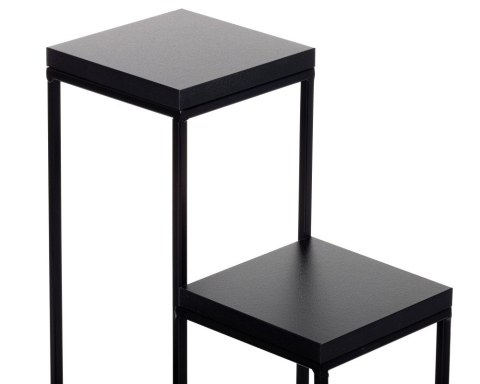 Kwietnik stojący KASKADA blat czarny Wykonany z metalu oraz płyty MDF w kolorze czarnym, solidny i modny stojak na kwiaty w styl