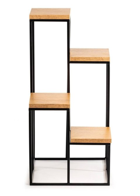 Kwietnik stojący KASKADA blat dąb MDF Wykonany z metalu oraz płyty MDF w kolorze Dąb Lancelot, solidny i solidny i modny stojak 