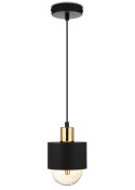 Lampa wisząca BerlinStil 12 cm cz-miedź Modna sufitowa lampa w kolorze czarnym z miedzianym nadkloszem, w stylu loft industrialn