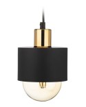 Lampa wisząca BerlinStil 12 cm cz-miedź Modna sufitowa lampa w kolorze czarnym z miedzianym nadkloszem, w stylu loft industrialn