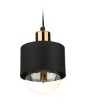 Lampa wisząca BerlinStil 12 cm cz-miedź Modna sufitowa lampa w kolorze czarnym z miedzianym nadkloszem, w stylu loft industrialn