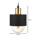 Lampa wisząca BerlinStil 12 cm cz-miedź Modna sufitowa lampa w kolorze czarnym z miedzianym nadkloszem, w stylu loft industrialn