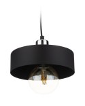 Lampa wisząca BerlinStil 20cm cz-srebrna Modna sufitowa lampa w kolorze czarnym ze srebrnym nadkloszem, w stylu loft industrialn
