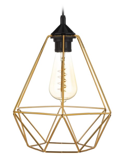Lampa wisząca Paris Diamond 24 cm miedź Stylowa lampa wisząca druciak w kolorze błyszczącej miedzi, w stylu glamour połysk 24 cm