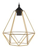 Lampa wisząca Paris Diamond 24 cm miedź Stylowa lampa wisząca druciak w kolorze błyszczącej miedzi, w stylu glamour połysk 24 cm