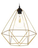 Lampa wisząca Paris Diamond 35 cm miedź Stylowa lampa wisząca druciak w kolorze błyszczącej miedzi, w stylu glamour połysk 35 cm