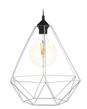 Lampa wisząca Paris Diamond 35 cm srebro Stylowa lampa wisząca druciak w kolorze błyszczącego srebra, w stylu glamour połysk 35 