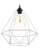 Lampa wisząca Paris Diamond 35 cm srebro Stylowa lampa wisząca druciak w kolorze błyszczącego srebra, w stylu glamour połysk 35 