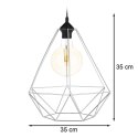 Lampa wisząca Paris Diamond 35 cm srebro Stylowa lampa wisząca druciak w kolorze błyszczącego srebra, w stylu glamour połysk 35 