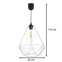 Lampa wisząca Paris Diamond 35 cm srebro Stylowa lampa wisząca druciak w kolorze błyszczącego srebra, w stylu glamour połysk 35 