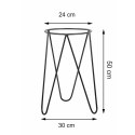 Czarny nowoczesny kwietnik Loft 50cm Wykonany z metalu, loftowy stojący stojak na doniczki w kolorze czarnym