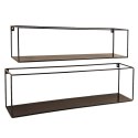 Półki ścienne Franco komplet 2 sztuki metalowe,kolor czarny, wysokość 22 cm, szerokośc 78 cm