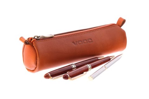 Piórnik na długopisy VOOC Vintage P9 COGNAC