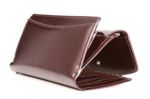 Duży skórzany portfel damski PPD6 BLACK