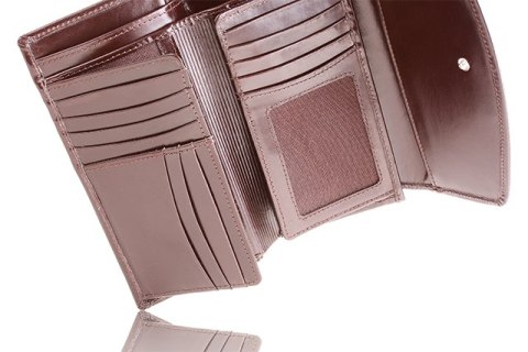 Duży skórzany portfel damski PPD6 BLACK