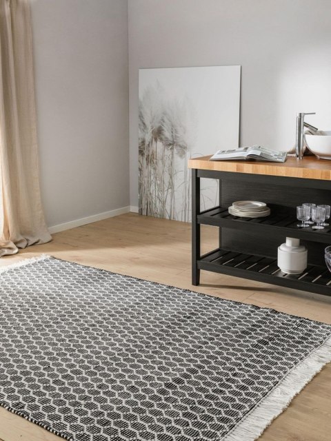 Dywan MIMPI kolor biały styl boho 80x150 Benuta - RUG/BENUT/MIMPI/WHITE+BLACK/80x150