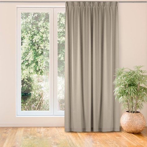 Zasłona CARMENA kolor beżowy styl klasyczny flex 7,5 cm z podwójną zakładką plecionka 220x300 Homede - CURT/HOM/CARMENA/BRAID/FL