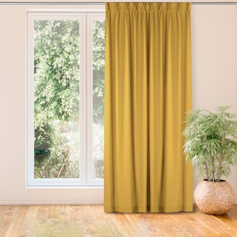 Zasłona CARMENA kolor musztardowy styl klasyczny flex 7,5 cm z podwójną zakładką plecionka 300x225 Homede - CURT/HOM/CARMENA/BRA