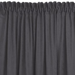 Zasłona MILANA kolor grafitowy styl klasyczny taśma smok transparentna 7,5 cm z grzywką 3 cm szenila 560x245 Homede - CURT/HOM/M