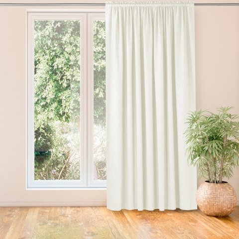 Zasłona MILANA kolor kremowy styl klasyczny tunel 5 cm z grzywką 3 cm szenila 560x270 Homede - CURT/HOM/MILANA/CHENILLE/TUNNEL/F