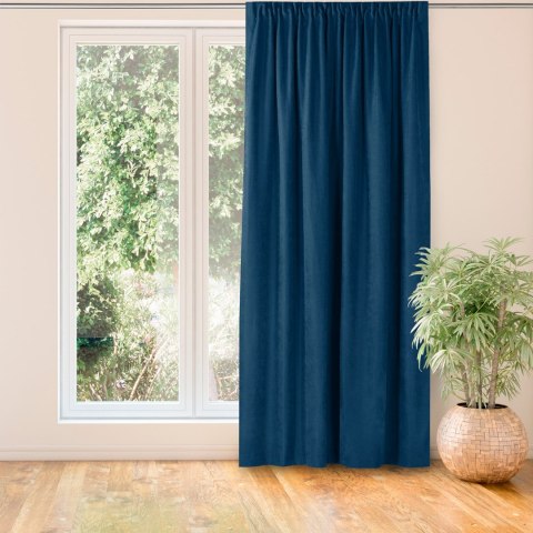 Zasłona MILANA kolor indygo styl klasyczny taśma smok transparentna 7,5 cm z grzywką 3 cm szenila 560x245 Homede - CURT/HOM/MILA