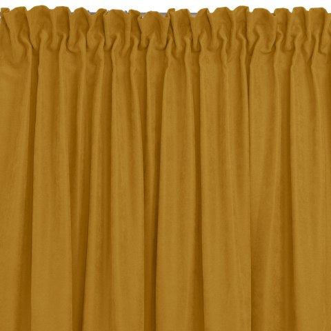 Zasłona MILANA kolor musztardowy styl klasyczny taśma smok transparentna 10 cm z grzywką 3 cm szenila 560x225 Homede - CURT/HOM/