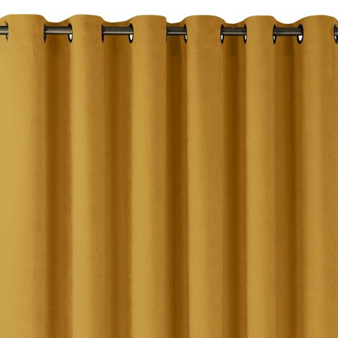 Zasłona MILANA kolor musztardowy styl klasyczny złote przelotki metalowe złote szenila 420x270 Homede - CURT/HOM/MILANA/CHENILLE