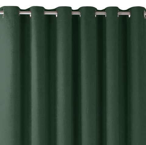 Zasłona MILANA kolor butelkowa zieleń styl klasyczny srebrne przelotki metalowe srebrne szenila 420x225 Homede - CURT/HOM/MILANA