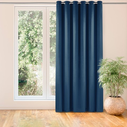 Zasłona VILA kolor indygo styl klasyczny srebrne przelotki metalowe srebrne velvet 400x300 Homede - CURT/HOM/VILA/VELVET/EYELETS
