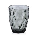 Komplet 6 szarych szklanek 250ml Wykonane z grubego tłoczonego szkła, przeznaczone do serwowania wody, soku i napojów, wysokość 