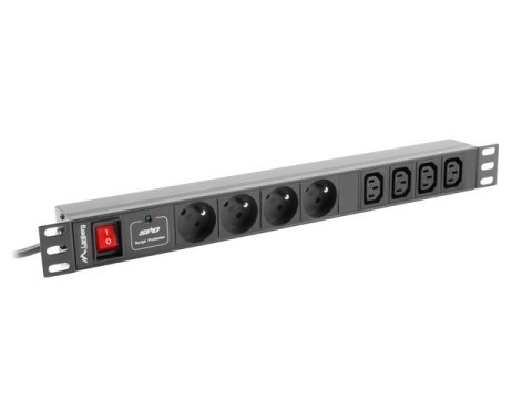 Listwa zasilająca Rack PDU 1U 16A 4X 230V PL 4X IEC C13 2m czarna