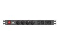 Listwa zasilająca Rack PDU 1U 16A 4X 230V PL 4X IEC C13 2m czarna