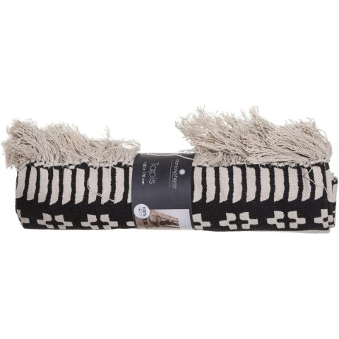 Dywan z frędzlami Delhi 120x170 cm Bawełniany, ozdobiony etnicznym wzorem w stylu boho, prostokątny kształt i naturalna koloryst