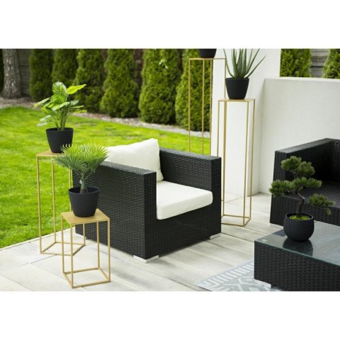 Złoty nowoczesny kwietnik stojący 130 cm Wykonany z metalu, prosty i stylowy stojak na kwiatki w kolorze złotym