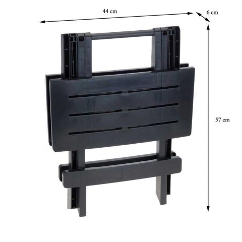 Stół składany balkonowy antracyt 50 cm Stolik turystyczny wykonany z tworzywa sztucznego w kolorze antracytowym na taras, balkon