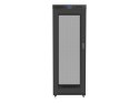 Szafa instalacyjna rack stojąca 19 cali 37U 800x1000 czarna drzwi perforowane LCD ( Flat pack)
