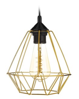 Lampa wisząca Paris Diamond 19 cm złota Stylowa lampa wisząca druciak w kolorze błyszczącego złota, w glamour połysk 19 cm