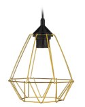 Lampa wisząca Paris Diamond 19 cm złota Stylowa lampa wisząca druciak w kolorze błyszczącego złota, w glamour połysk 19 cm