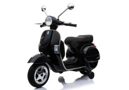 Skuter na Akumulator Vespa Dla Dzieci Światła LED Panel MP3 Czarny