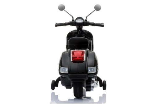 Skuter na Akumulator Vespa Dla Dzieci Światła LED Panel MP3 Czarny